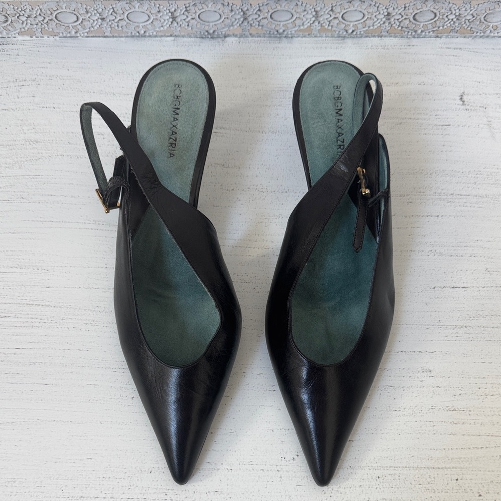 RARE💥Vintage BCBGMaxAzria Elegant Black Slingback Heels
